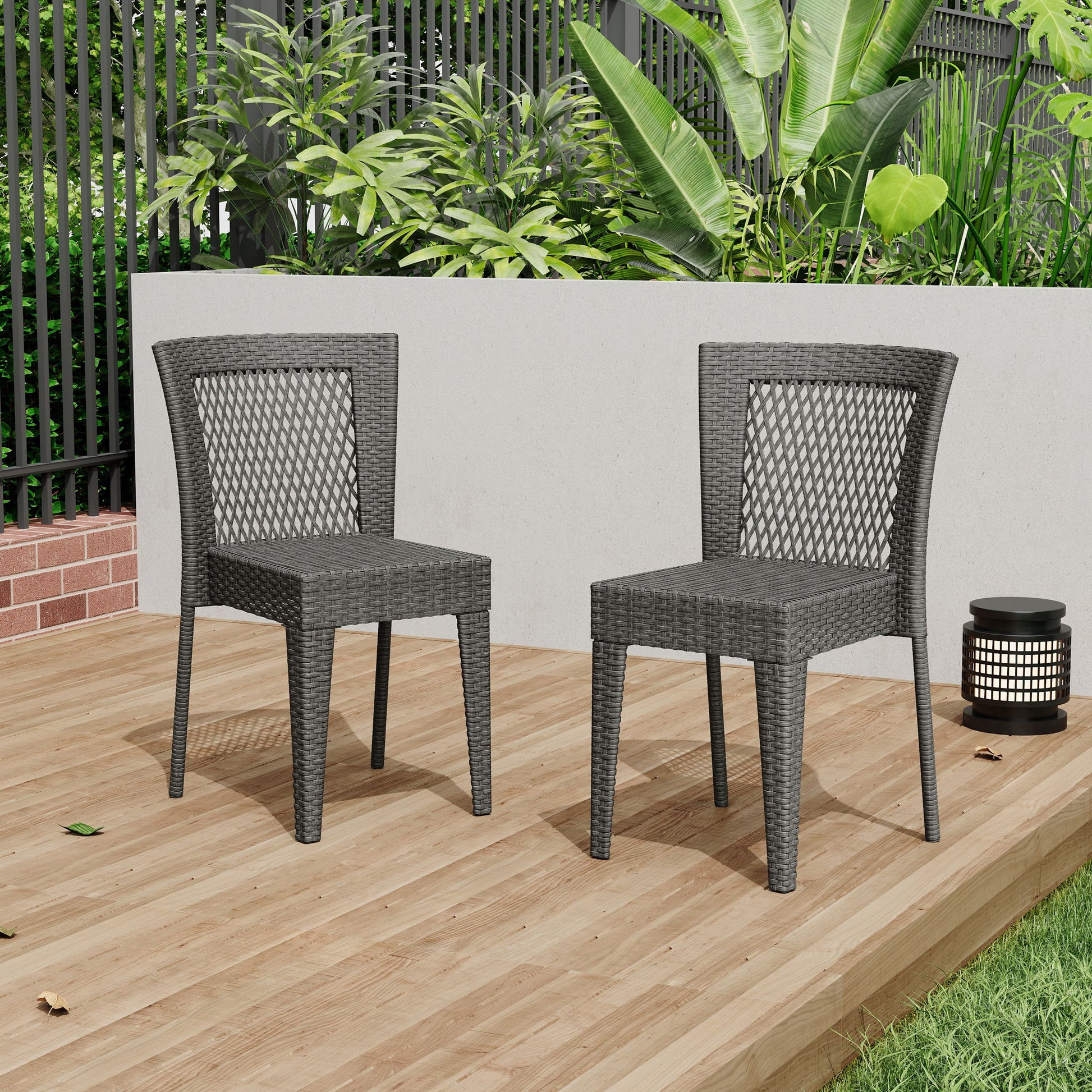Farley - Stacking Sidechair (Set of 2) With Open Backrests - Gray Noble House