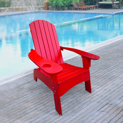 Outdoor Or Indoor Wood Adirondack Chair With An Hole To Hold Umbrella, On The Arm Home Essentials