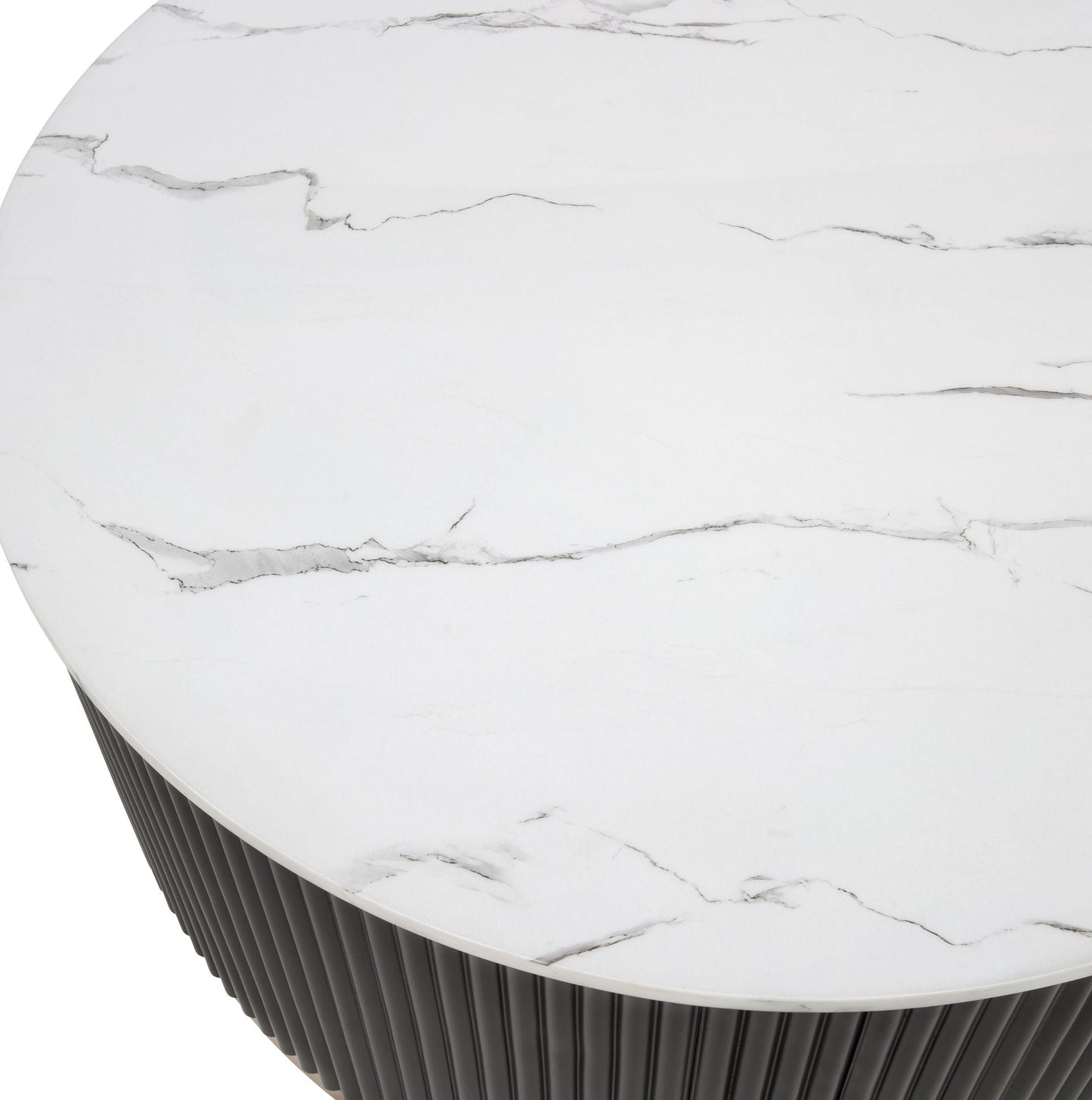 Kara - Coffee Table With Casters - Black / White Crown Mark