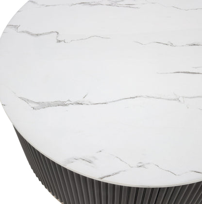 Kara - Coffee Table With Casters - Black / White Crown Mark