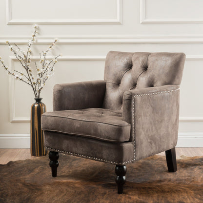 Vitality - Club Chair With Button Tufted Diamond Stitching And Turned Legs Noble House