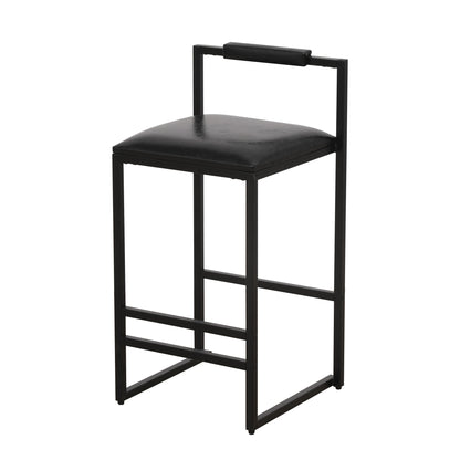 Elegant Bar Stool Set With Backrest And Footrest, Counter Height (Set of 2) Home Essentials