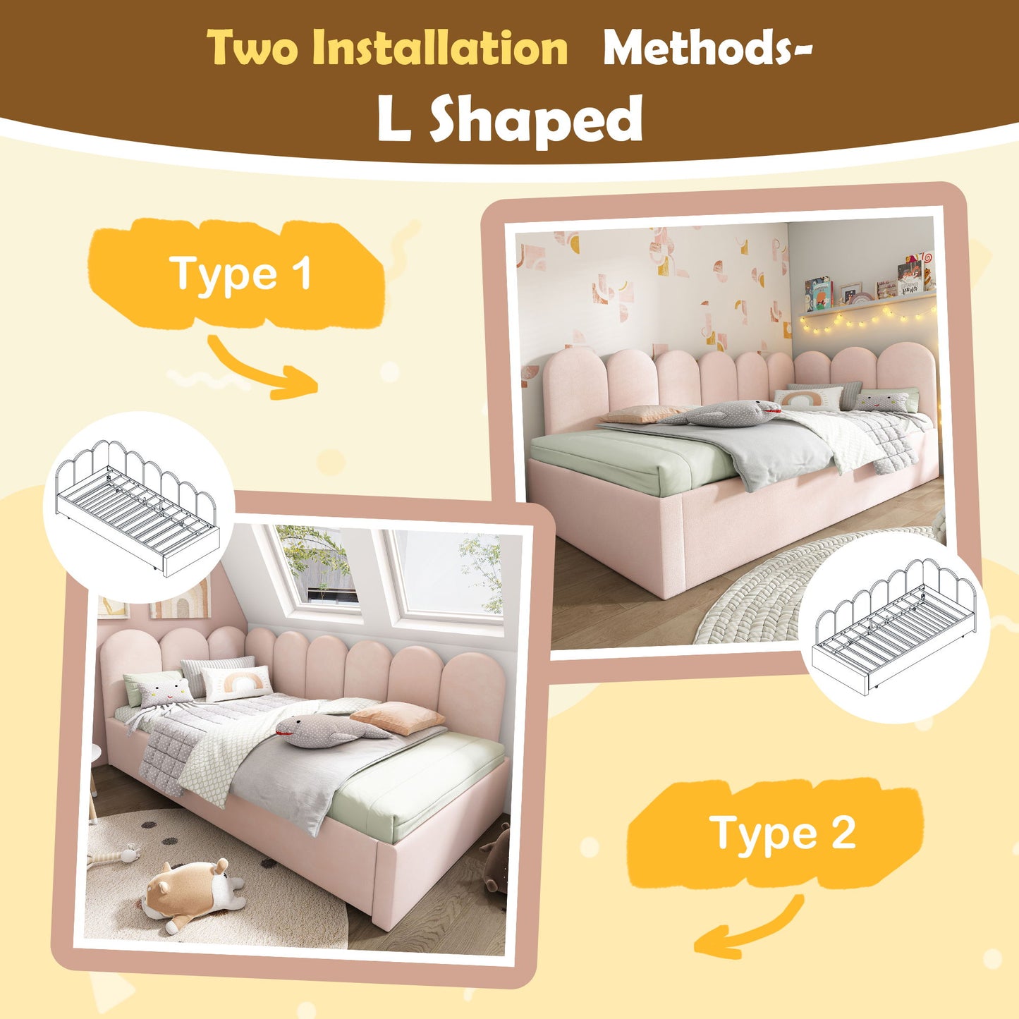 Upholstered Daybed With Metal Slatted Base Artistry At Home