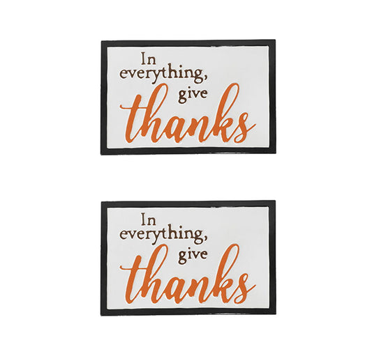 Thanks Wall Sign, Wall Art Decor For Harvest Festival Fall Festival & Thanksgiving Table Decorations (Set of 2) - Black / Orange / White Daily Nest