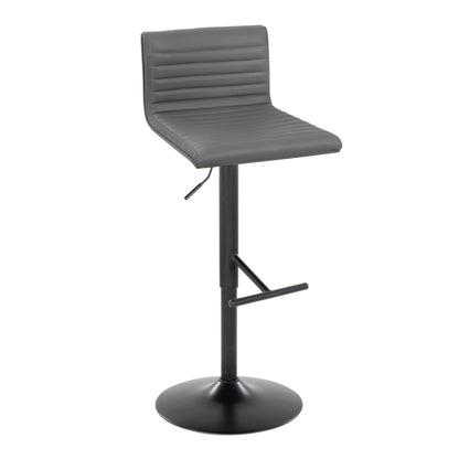 Mason - Contemporary Adjustable Barstool With Swivel With Straight T Footrest (Set of 2) Lumi Source