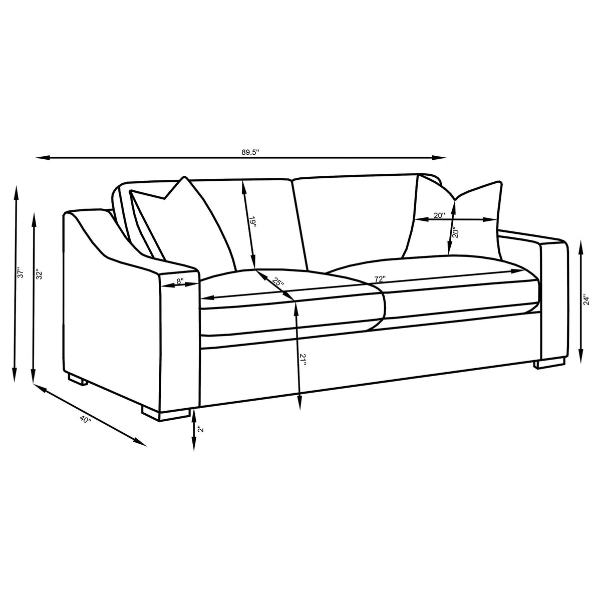 Chelan - Sloped Arm Sofa Furniture Max