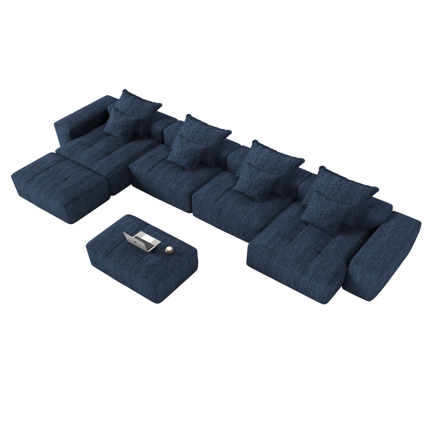 Modern Oversized Diy Combination Modular Sectional Sofa With Pillows Home Essentials