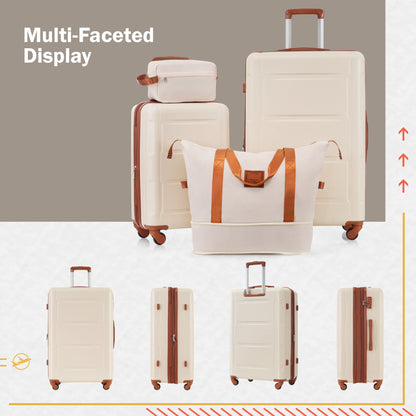 2 Piece Luggage Set With Bags Expanable Spinner Wheels ABS Lightweight Suitcase With Tsa Lock 20" / 24" Daily Nest