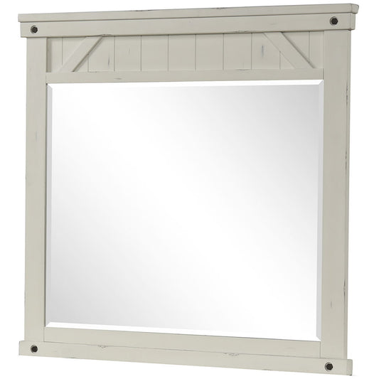 Industrial Farmhouse Mirror - White Bernards Furniture