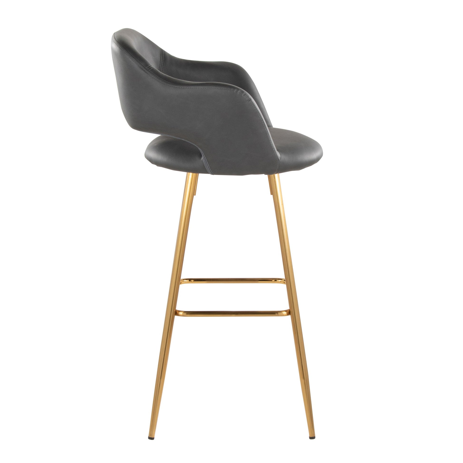 Margarite - Contemporary Fixed Height Barstool With Footrest (Set of 2) With Square Lumi Source