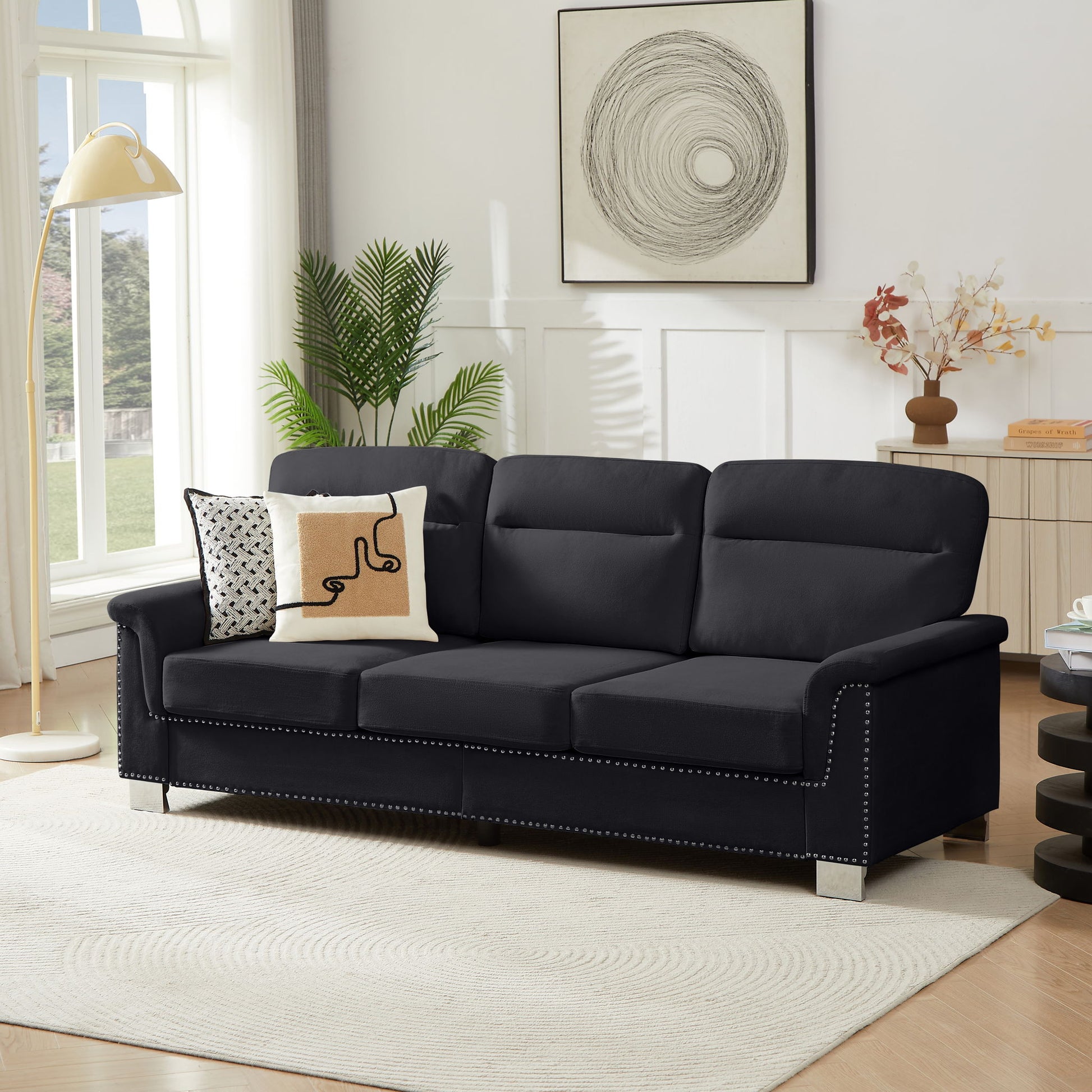 3 Seater Elegant Stationary Sofa Home Essentials