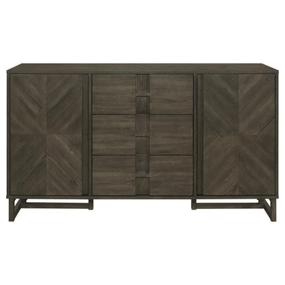 Kelly - 3-Drawer Storage Dining Sideboard Buffet - Dark Gray