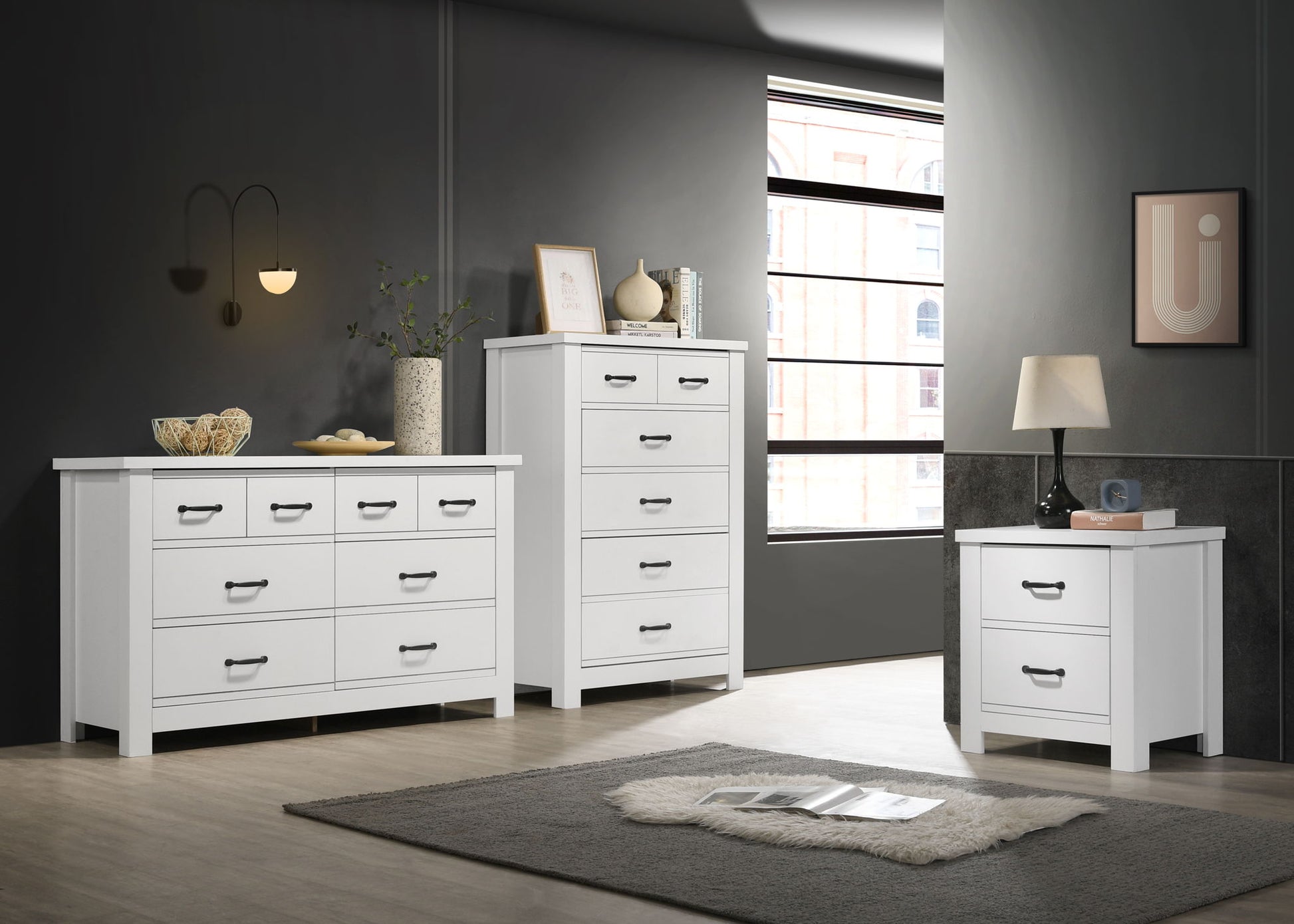 Cassini - 3 Piece Bedroom Set - White Lilola Home