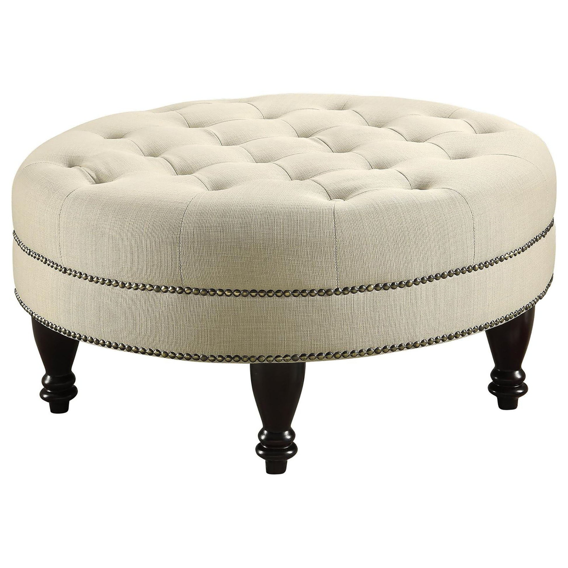 Oatmeal Cocktail Ottoman - Beige Furniture Max