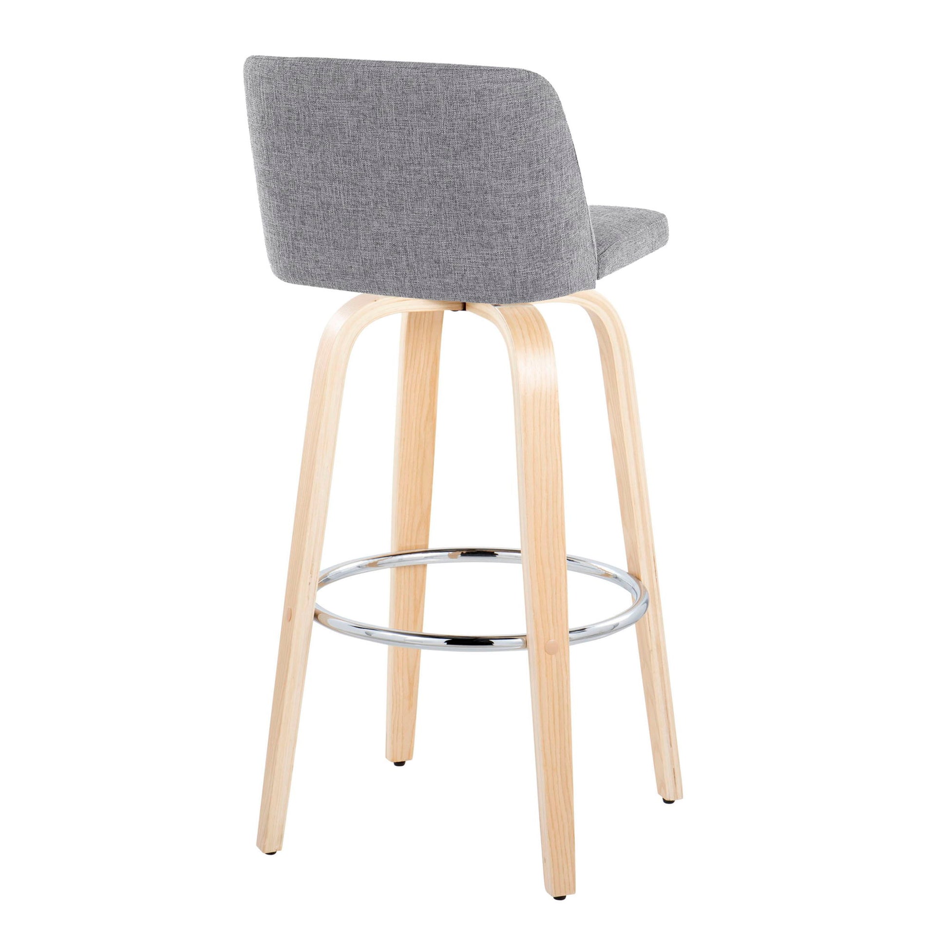 Toriano - Contemporary Fixed Height Barstool & Swivel With Round Footrest (Set of 2) Lumi Source