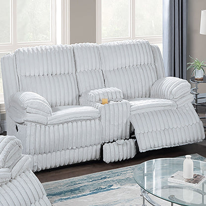 Contemporary Motion Loveseat With Console Storage Home Essentials