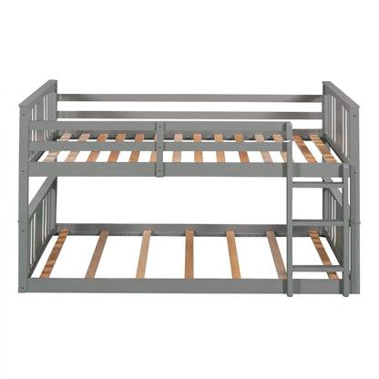 79.5" Twin Over Twin Bunk Bed With Ladder - Gray