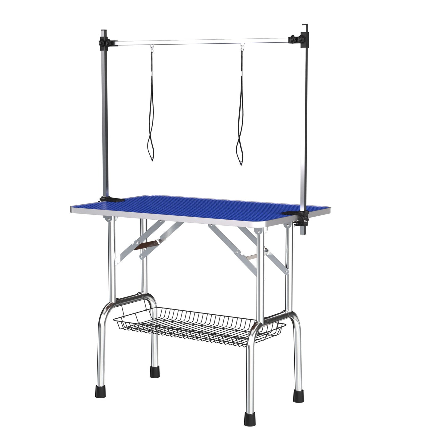 Large Size Grooming Table For Pet Dog And Cat With Adjustable Arm And Clamps Large Heavy Duty Animal Grooming Table - Blue Daily Nest