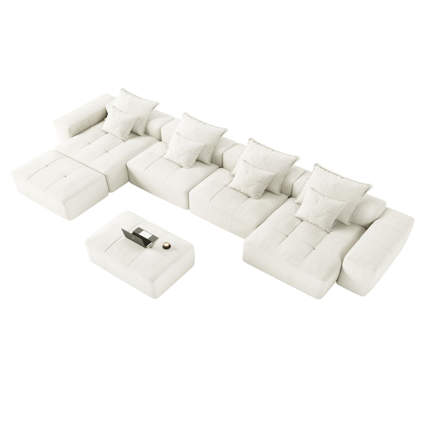 Modern Oversized Diy Combination Modular Sectional Sofa With Pillows Home Essentials
