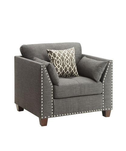 Laurissa - Chair With 3 Pillows - Light Charcoal Acme
