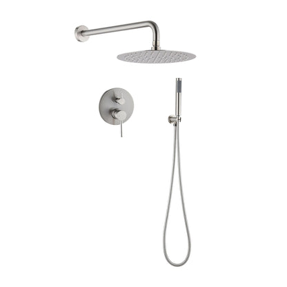 Elegant 10" Round Rain Shower Head And Handheld Set With Adjustable Tilt And Dual Modes Daily Nest