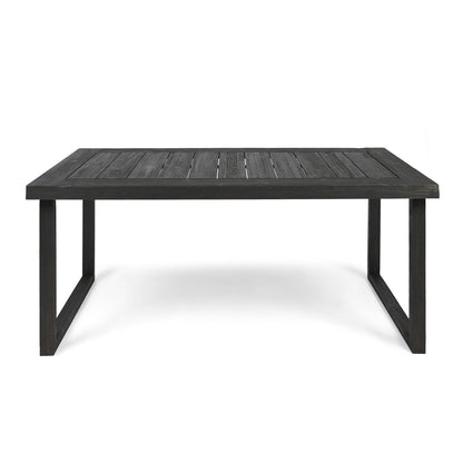 Outdoor Acacia Wood Dining Table, Sandblast Finish Noble House