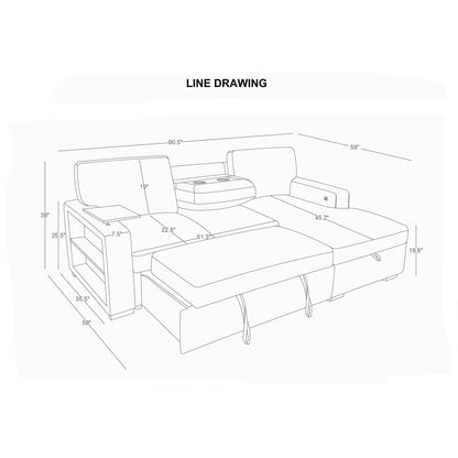 Tracey - Sofabed With Pullout - Silver Global Furniture USA