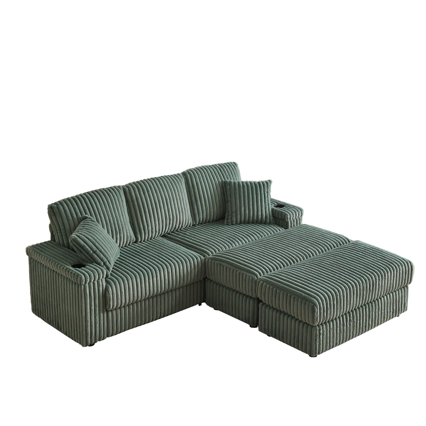 3 Seater Sofa With 2 Ottomans For Living Room Home Essentials