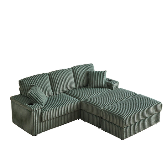 3 Seater Sofa With 2 Ottomans For Living Room Home Essentials