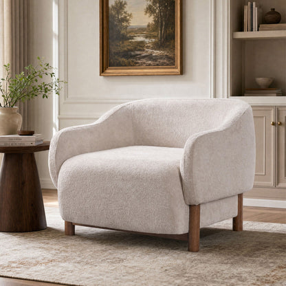 Modern Accent Chair With Recessed Arms And Tight Back Noble House