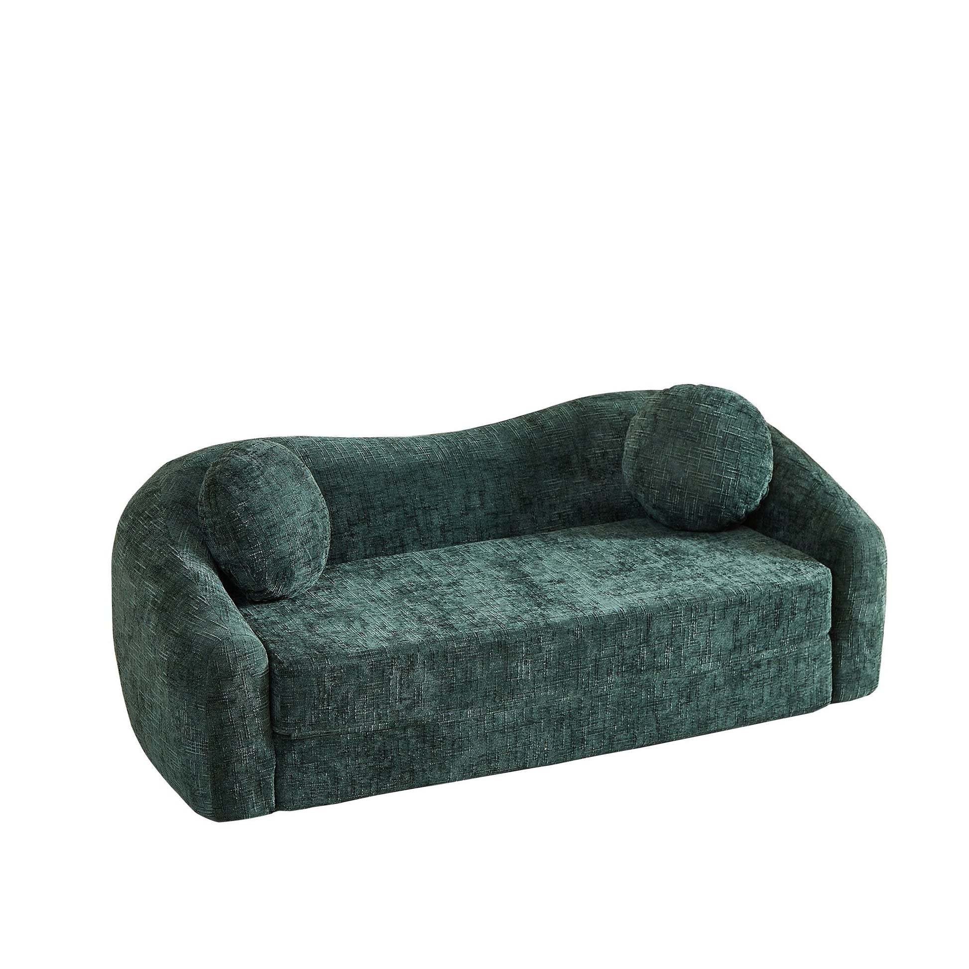Curved Convertible Sofa, 2 In 1 Frameless Folding Sofa Bed With Pull Out Base And Deep Seat Home Essentials