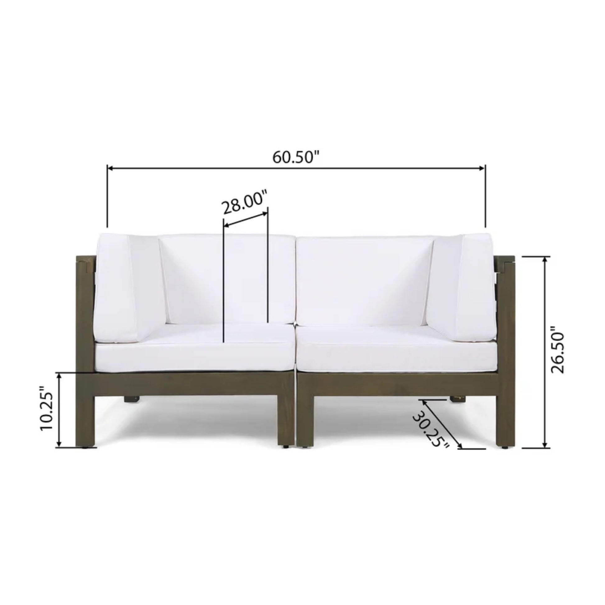Oana - 2 Piece Loveseat Set With Water Resistant Cushions Noble House