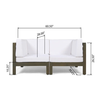 Oana - 2 Piece Loveseat Set With Water Resistant Cushions Noble House