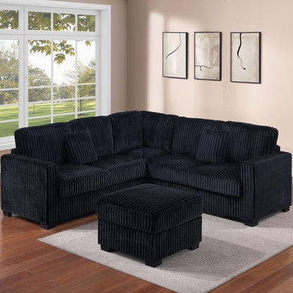 Modern Sectional Set With Cocktail Ottoman Home Essentials