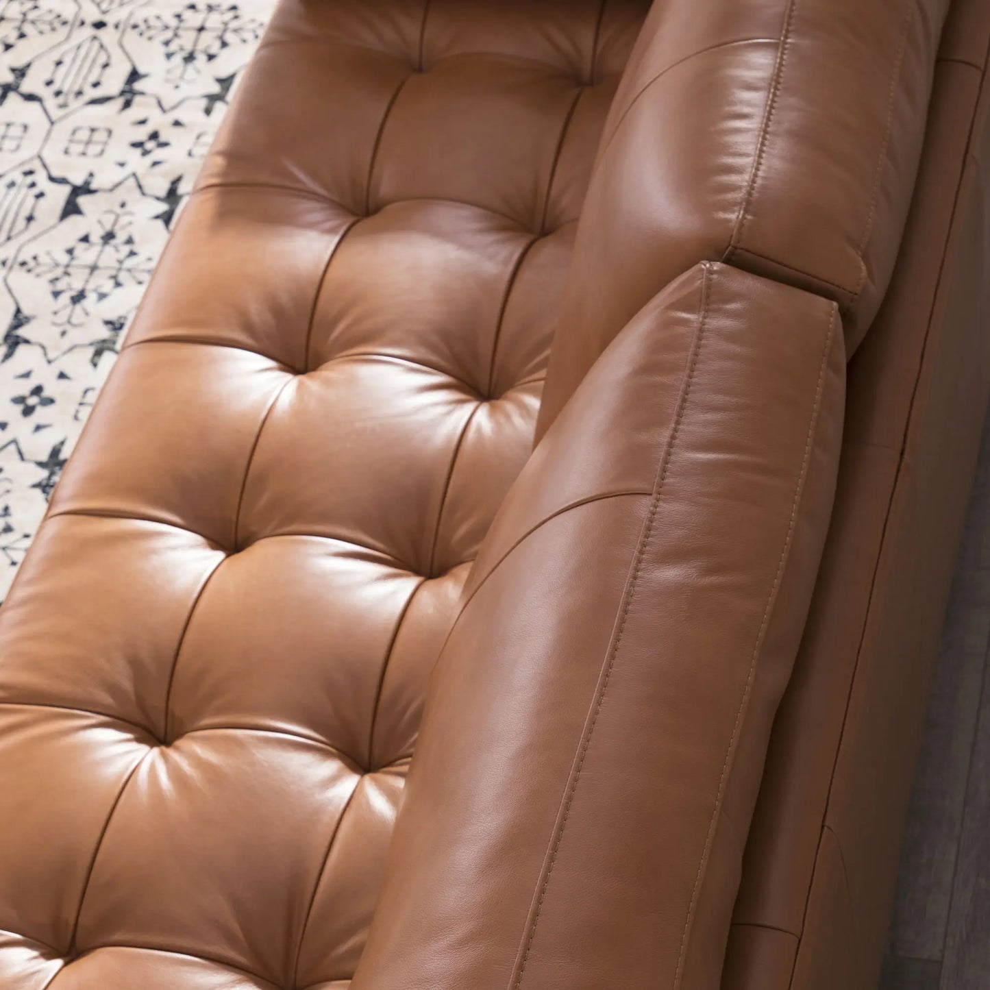 Mid-Century Tufted, Leather Sofa Nicelink