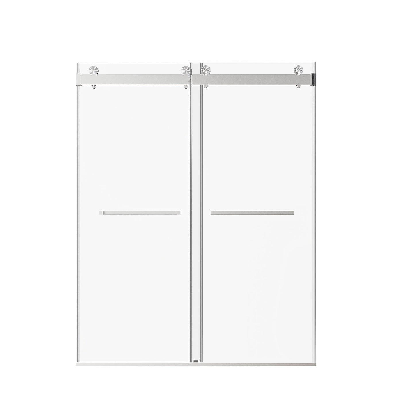 Frameless Double Sliding Soft-Close Shower Door, 3 / 8" (10Mm) Thick SGCC Tempered Glass Door, Matte Daily Nest