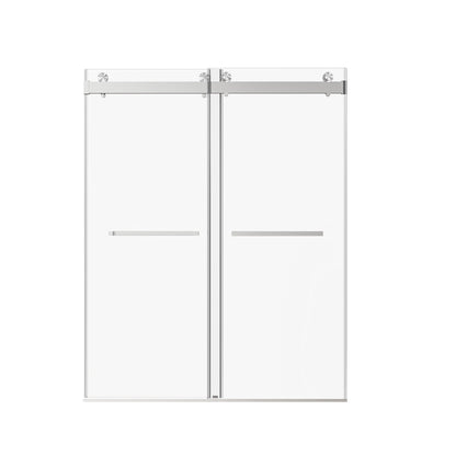 Frameless Double Sliding Soft-Close Shower Door, 3 / 8" (10Mm) Thick SGCC Tempered Glass Door, Matte Daily Nest