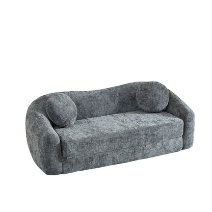 Curved Convertible Sofa, 2 In 1 Frameless Folding Sofa Bed With Pull Out Base And Deep Seat Home Essentials