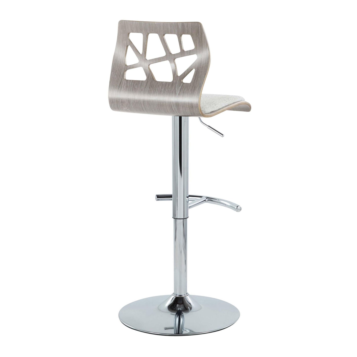 Folia - Contemporary Adjustable Barstool With Swivel With Rounded T Footrest (Set of 2) Lumi Source