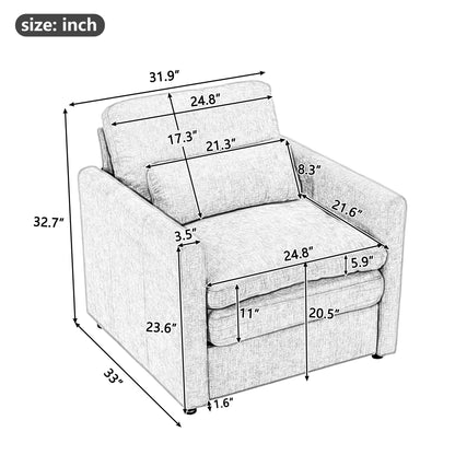 Cozy Upholstered Plush Cushion Armchair For Living Room Hearth and Haven