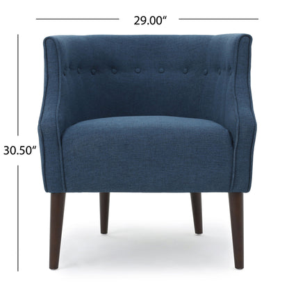 Contemporary Upholstered Club Chair With Button Tufting Noble House