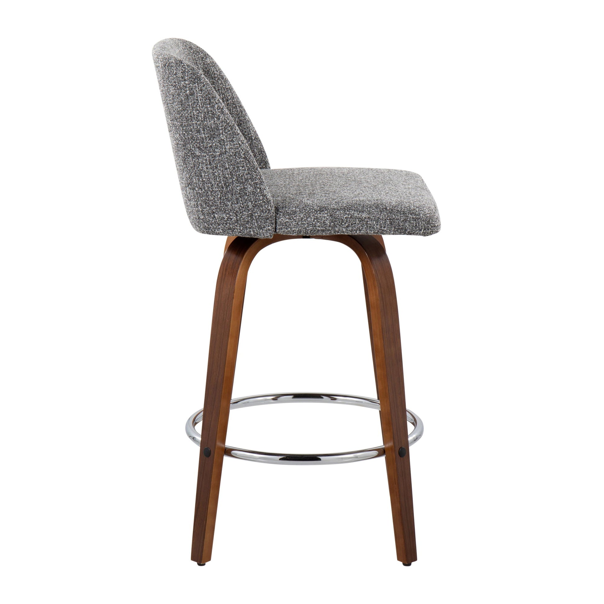 Toriano - Mid-Century Modern Fixed Height Counter Stool With Round Footrest (Set of 2) Lumi Source