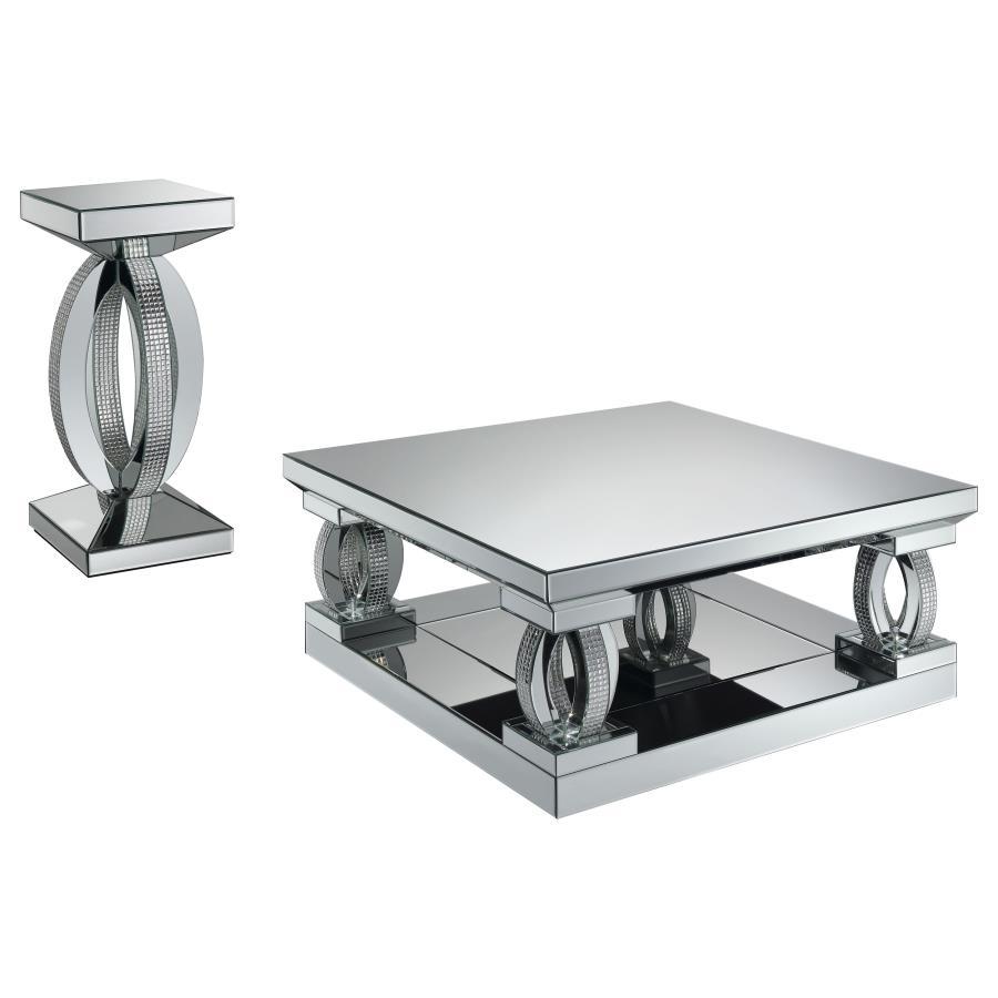 Amalia - Mirrored Coffee Table Set Coaster Fine Furniture
