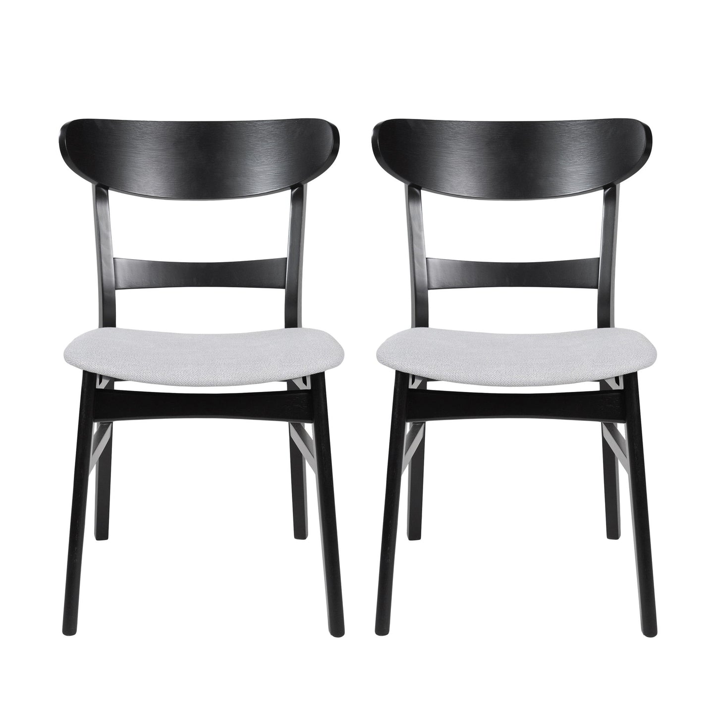 Mid Century Dining Chairs With Cushioned Seats And Wood Frame (Set of 2) Noble House