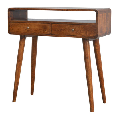 Curved Chestnut Console Table Artisan Furniture