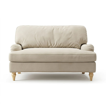 Loveseat Sofa, Upholstered Small Couch For Living Room - Cream Beige Home Essentials
