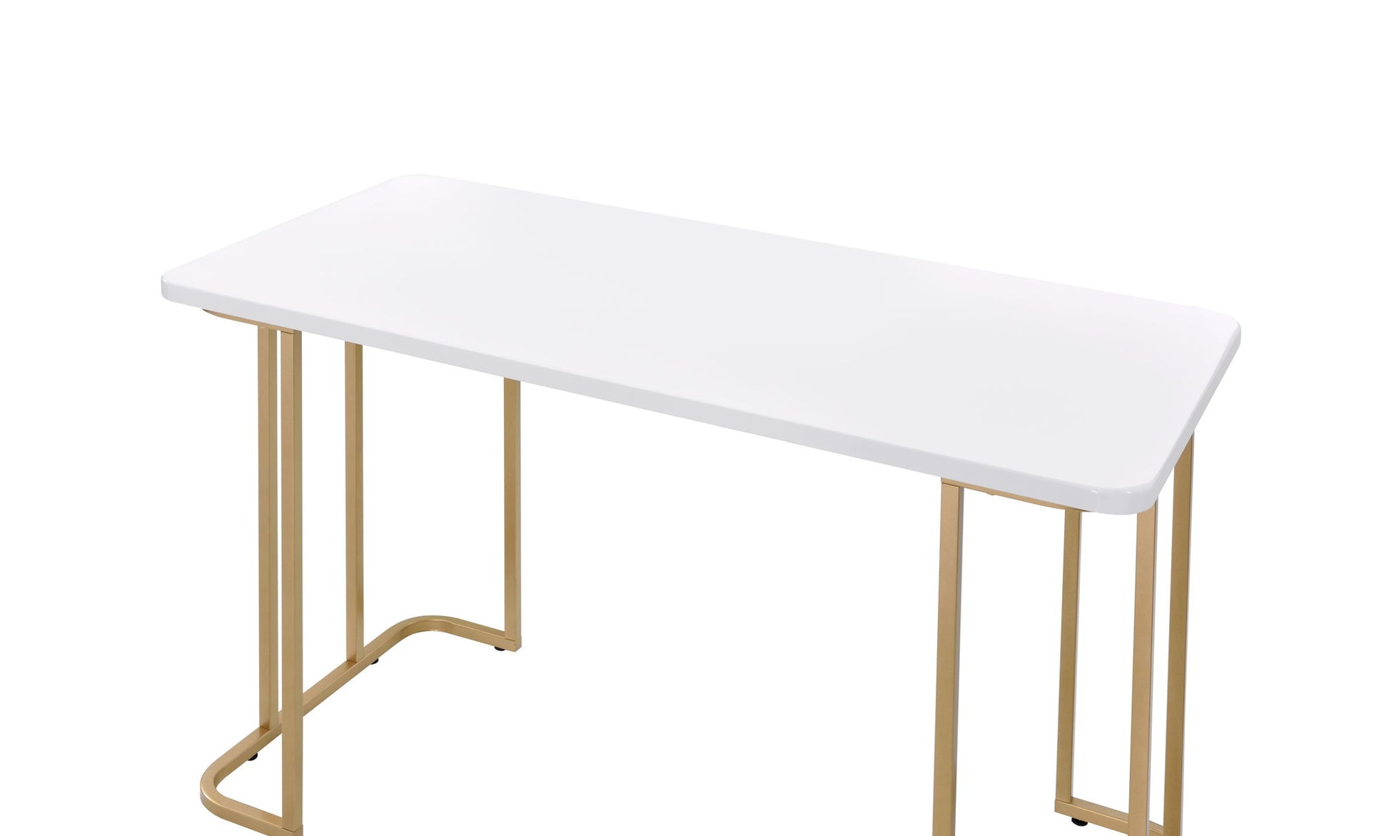 Estie - Writing Desk - White / Gold Acme
