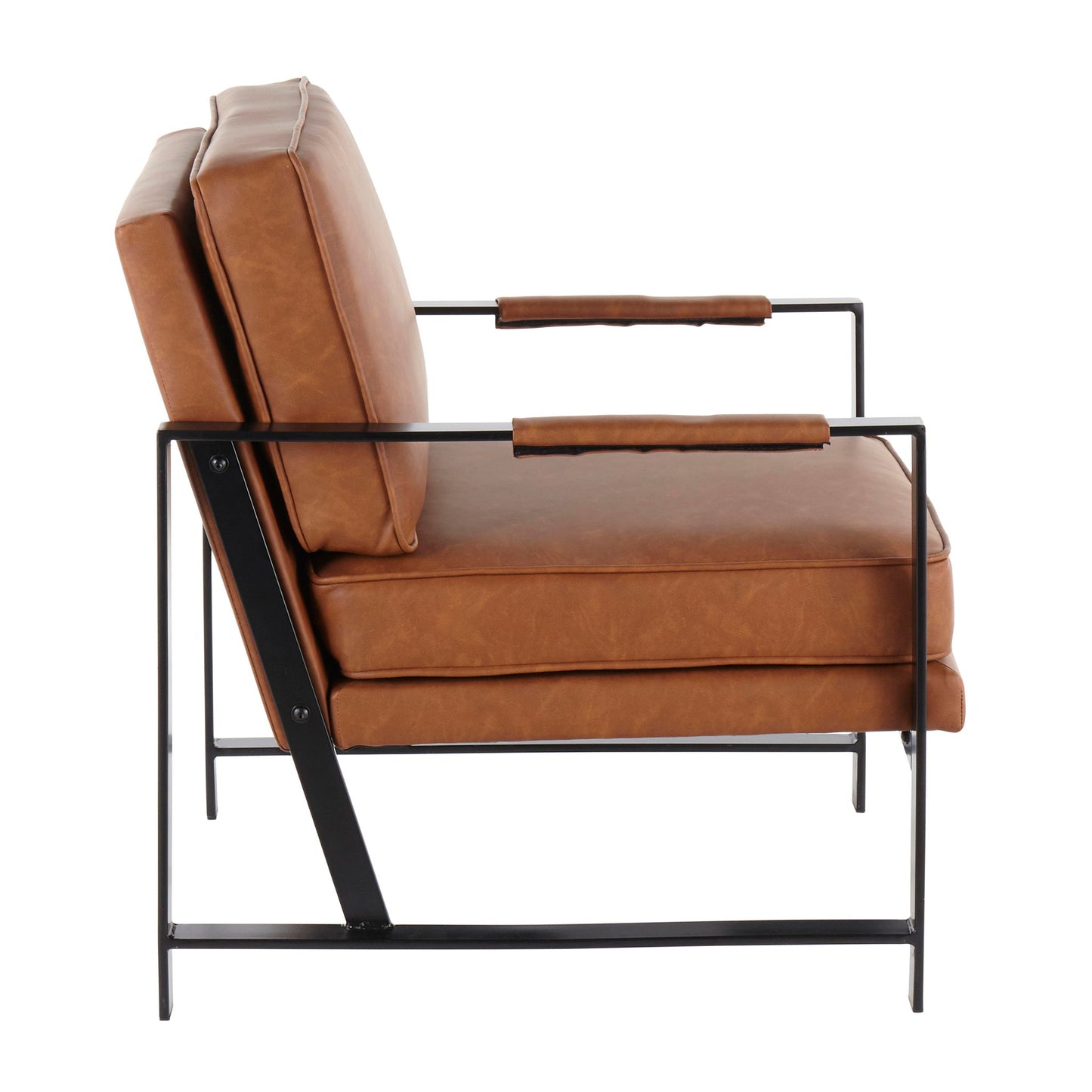Franklin - Contemporary Arm Chair - Black / Camel Lumi Source