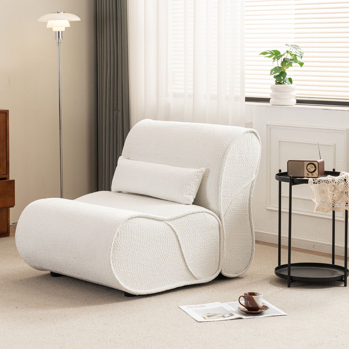 Soft Pellet Velvet Recliner, Comfortable Lounge Chair With Waist Pack Padding, Modern Design, Ideal For Living Room Home Essentials