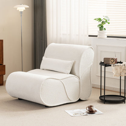 Soft Pellet Velvet Recliner, Comfortable Lounge Chair With Waist Pack Padding, Modern Design, Ideal For Living Room Home Essentials